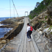 Crossing the suspension bridge