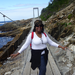 Posing on the bridge.