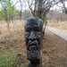 Wood carving of Stanley Livingstone.