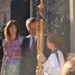 Samantha Cameron and David Cameron greet the torch