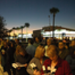 Eager fans of the ex-President wait outside as the sun rises.