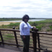 On the deck of the restaurant at Lower Sabie Rest Camp. The Sabie river is in the background.