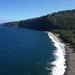 Looking up the black sand beach at Waipio